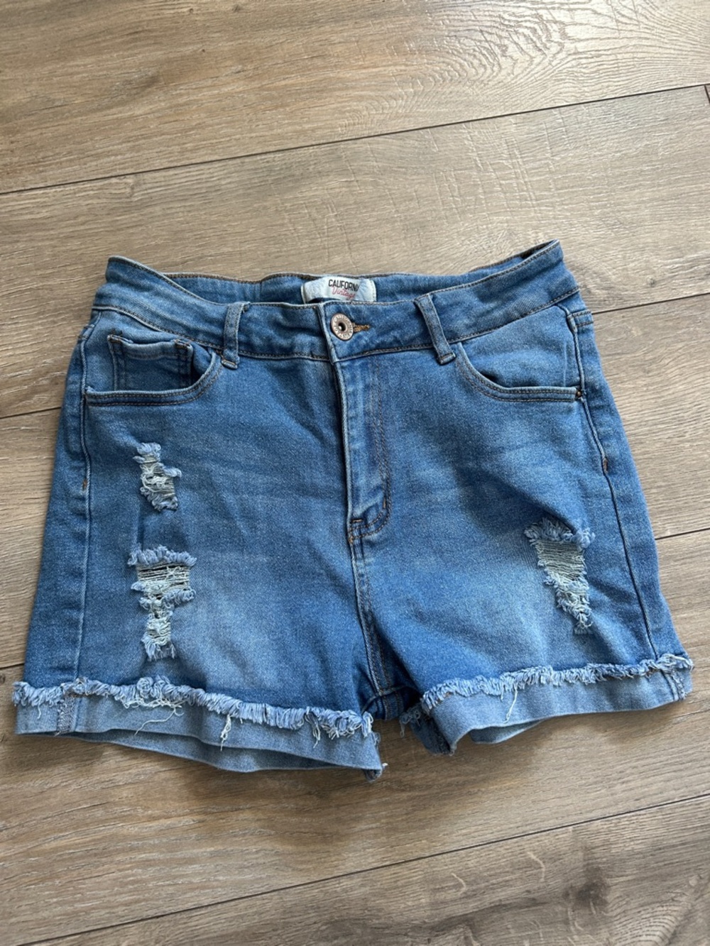 Denim Distressed Blue Women's Shorts
